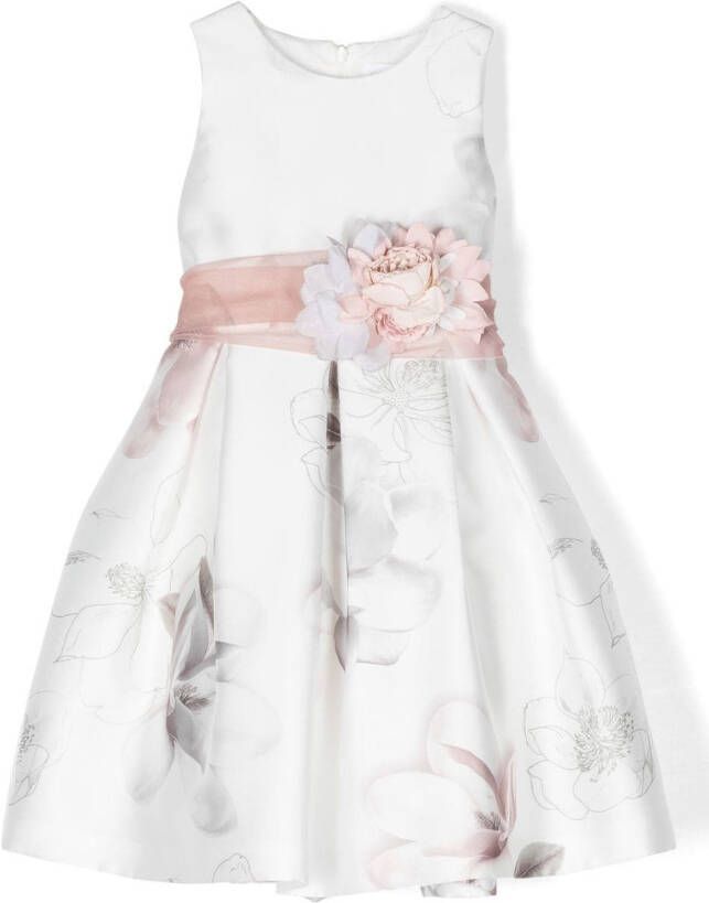 Mimilù Jurk met bloe print Wit