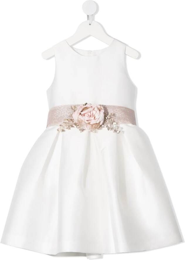 Mimilù Jurk met bloemdetail Wit