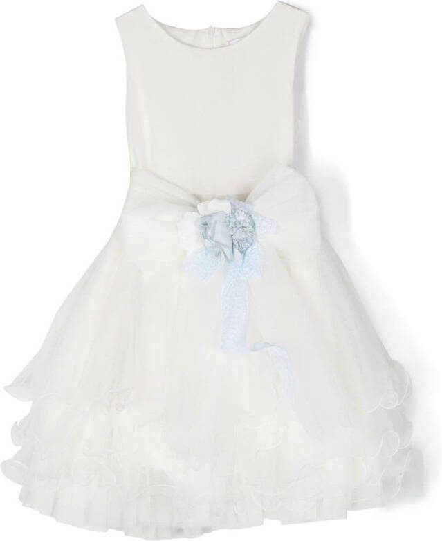 Mimilù Jurk met bloe patch Wit