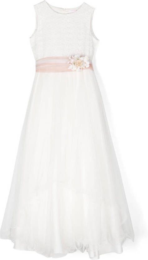 Mimilù Jurk met bloe patch Wit