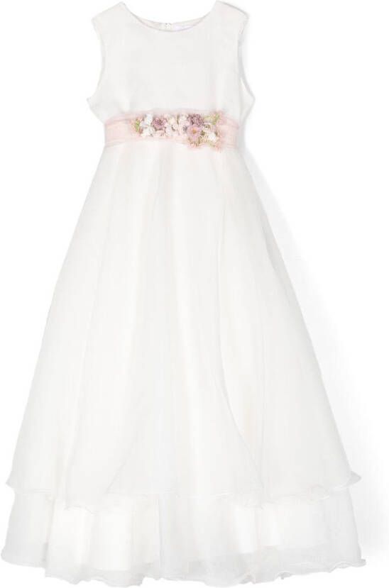 Mimilù Jurk met bloe patch Wit