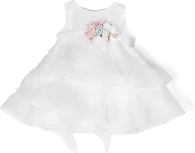 Mimilù Jurk met bloe patch Wit