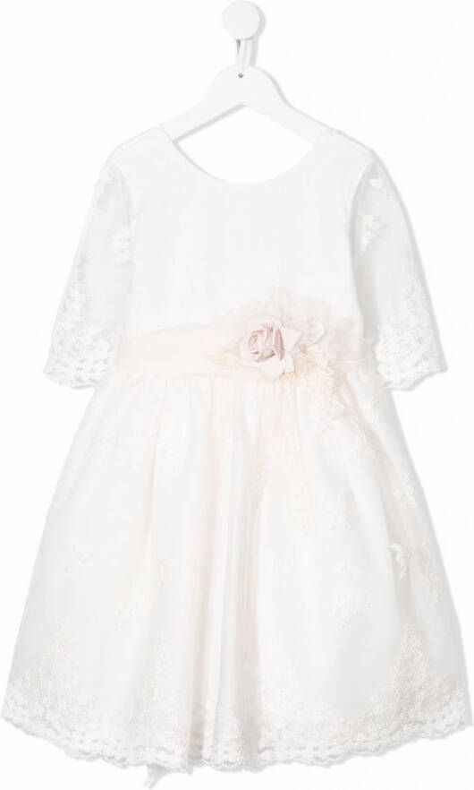 Mimilù Jurk met bloe patch Wit