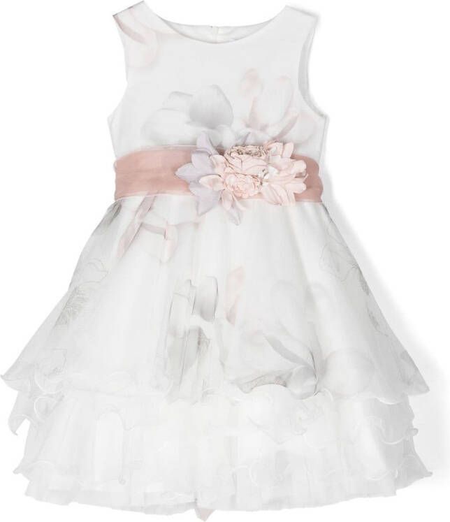 Mimilù Jurk met bloe print Wit