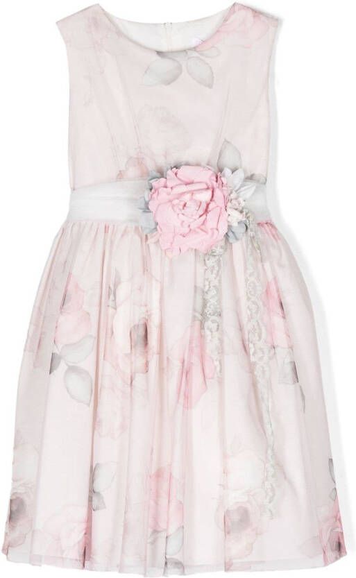 Mimilù Jurk met bloempatch Roze