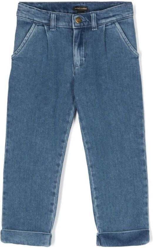 Mini Rodini Jeans met geborduurd logo Blauw