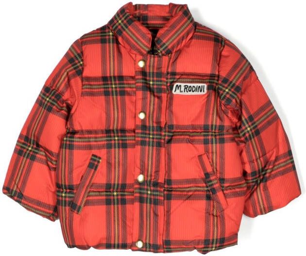 Mini Rodini Geruite donsjas Rood