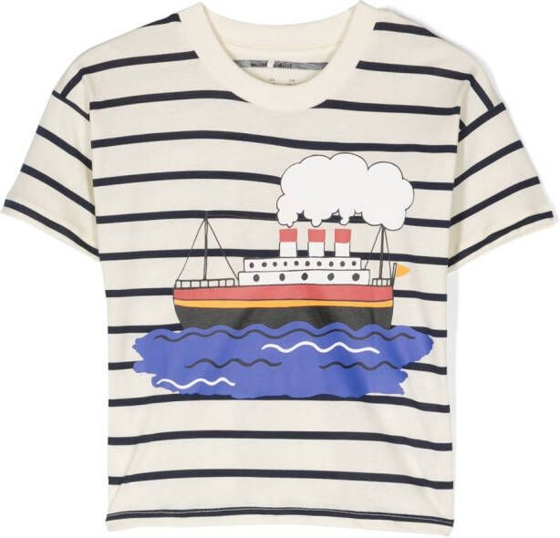 Mini Rodini Gestreepte T-shirtjurk Blauw