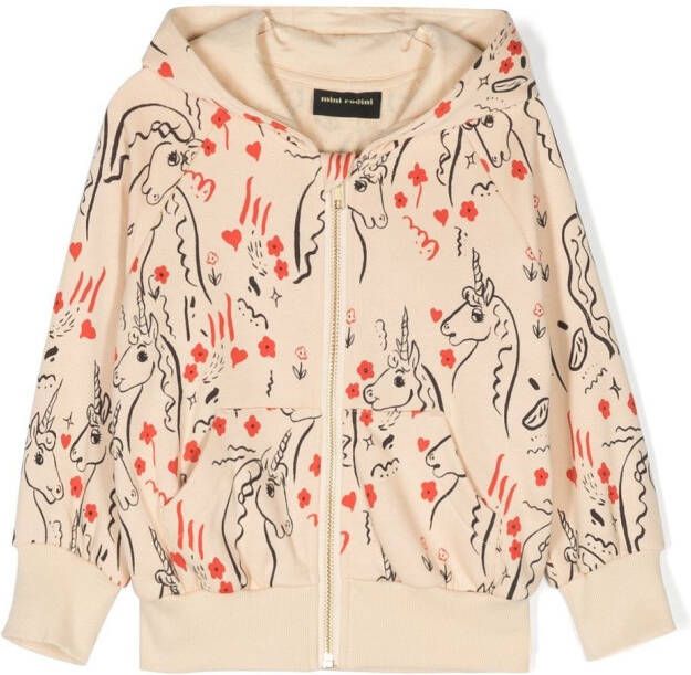 Mini Rodini Hoodie met print Beige