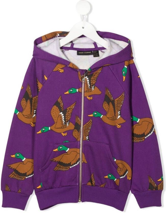 Mini Rodini Hoodie met rits Paars
