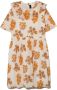 Mini Rodini Jurk met bloe print Beige - Thumbnail 1