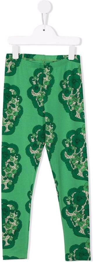 Mini Rodini Legging met bloe print Groen