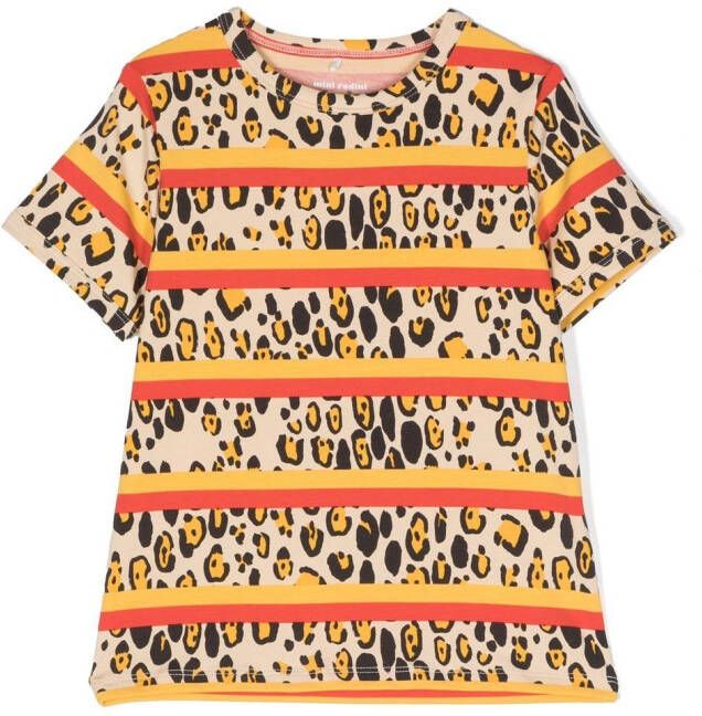 Mini Rodini T-shirt met luipaardprint Beige