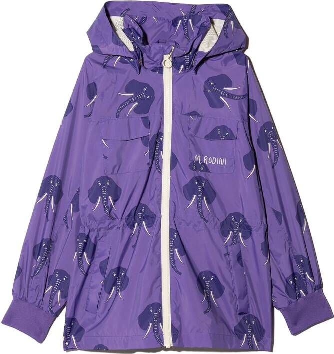 Mini Rodini Regenjas met capuchon Paars