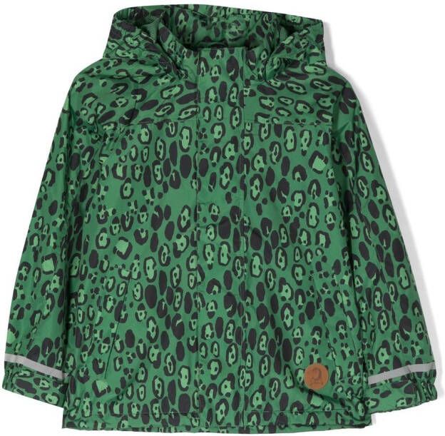 Mini Rodini Regenjas met luipaardprint Groen