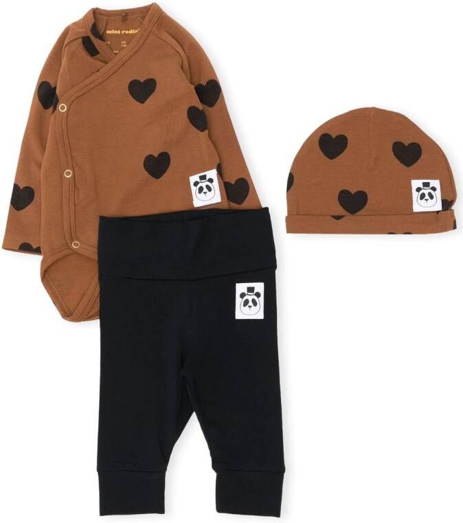 Mini Rodini Romper met lange mouwen Bruin