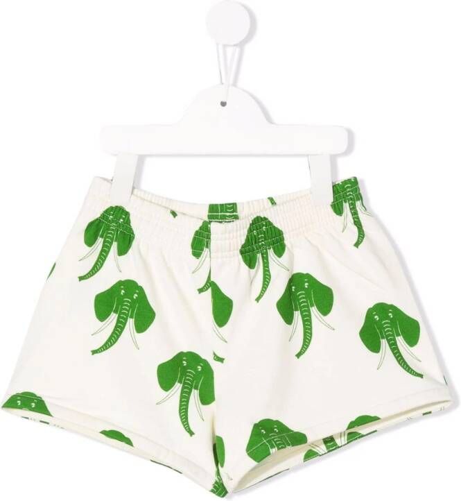 Mini Rodini Shorts met olifantprint Beige