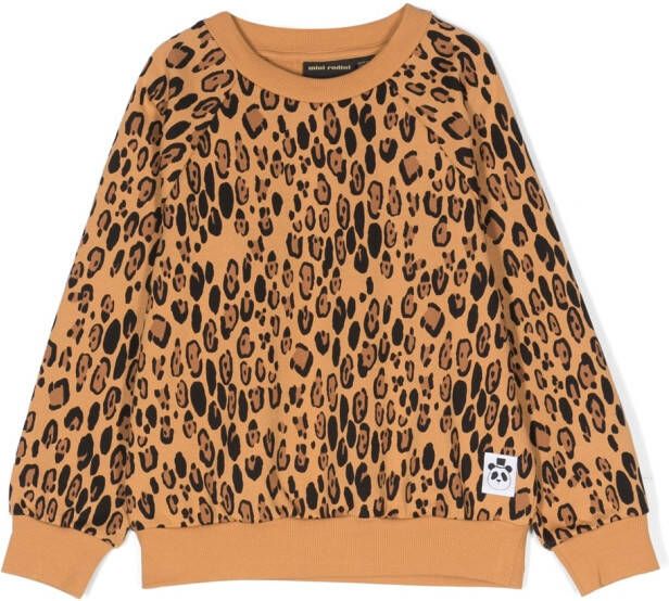 Mini Rodini Sweater met luipaardprint Bruin