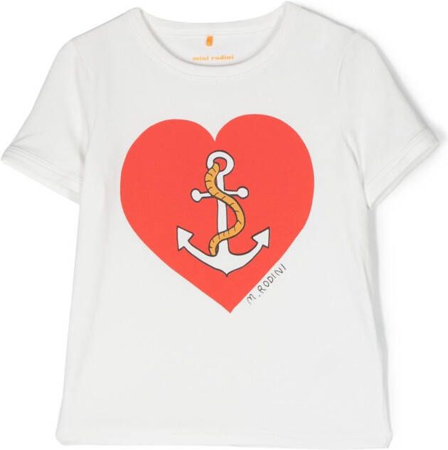 Mini Rodini T-shirt met hartprint Wit