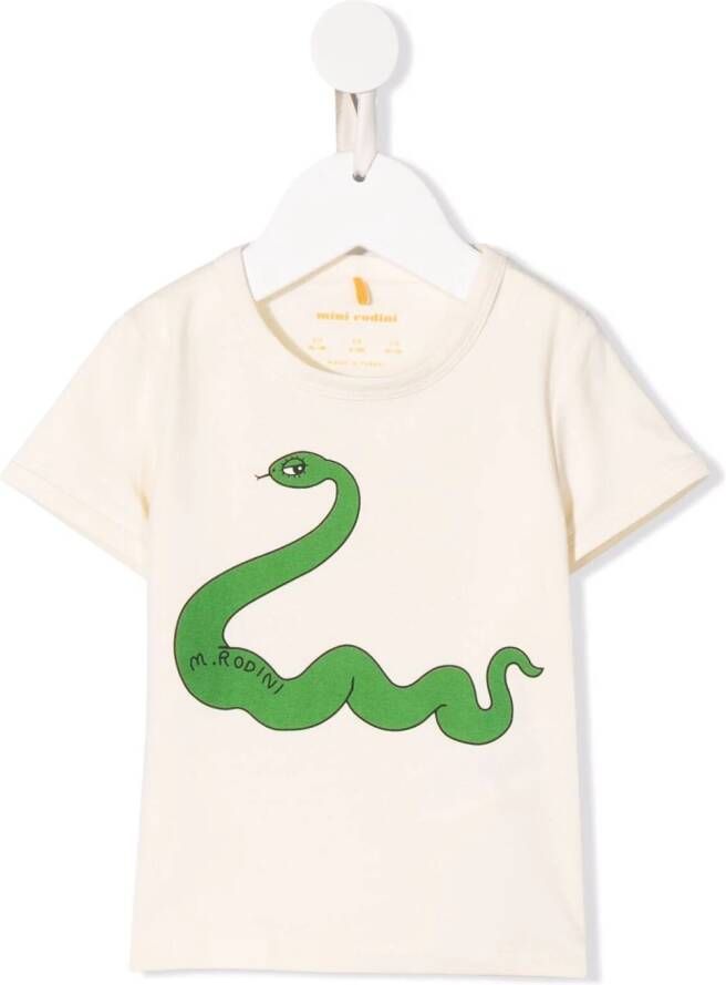 Mini Rodini T-shirt met slangenprint Wit