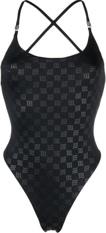 MISBHV Badpak met monogramprint Zwart