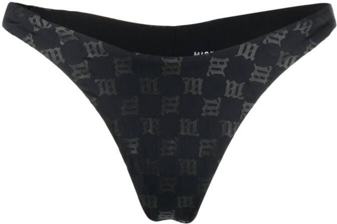 MISBHV Bikinislip met monogram patroon Zwart