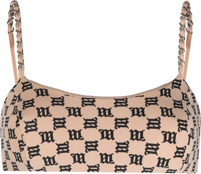 MISBHV Bikinitop met monogram Beige