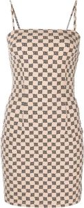 MISBHV Mini-jurk met monogramprint Beige