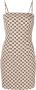 MISBHV Mini-jurk met monogramprint Beige - Thumbnail 1
