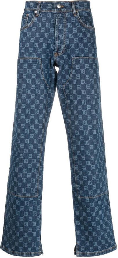 MISBHV Jeans met monogramprint Blauw