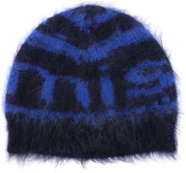 MISBHV Muts met intarsia logo Blauw