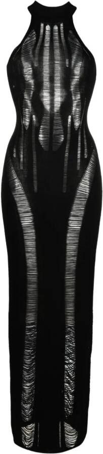 MISBHV Ribgebreide maxi-jurk Zwart