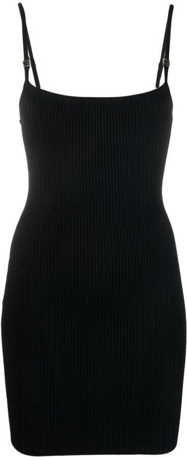MISBHV Ribgebreide mini-jurk Zwart