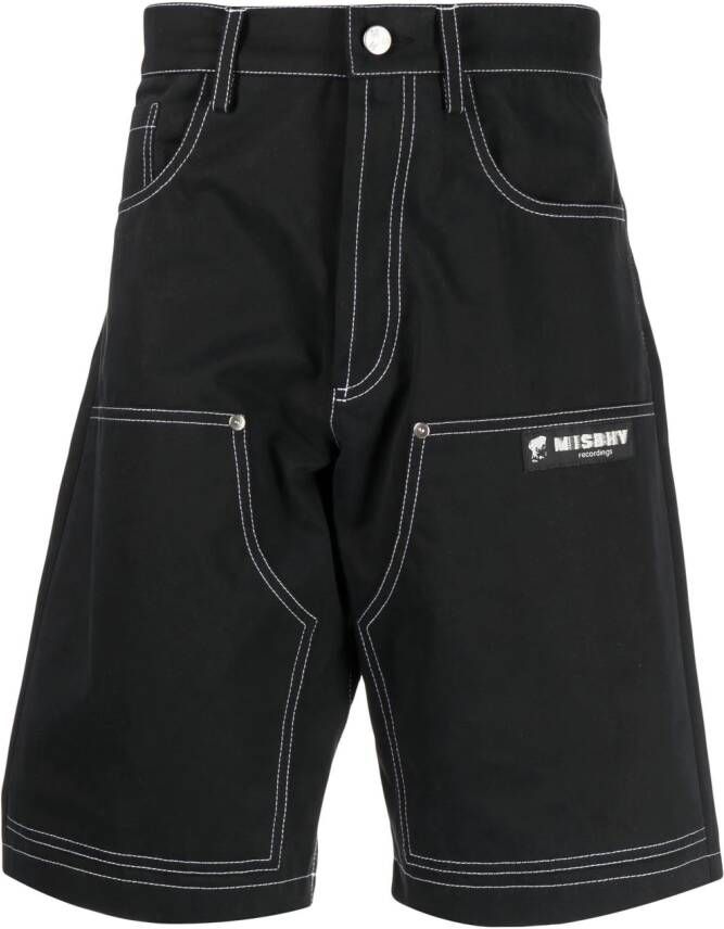 MISBHV Shorts met contrasterend stiksel Zwart