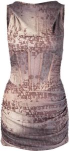 MISBHV Mini-jurk met print Bruin
