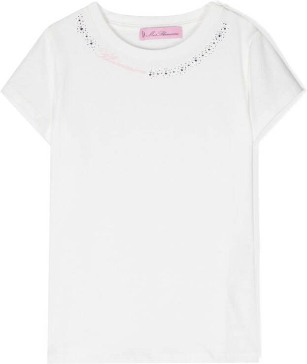 Miss Blumarine T-shirt met geborduurd logo Wit