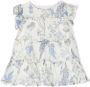 Miss Blumarine Jurk met bloe print Wit - Thumbnail 1