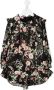Miss Blumarine Jurk met bloe print Zwart - Thumbnail 1