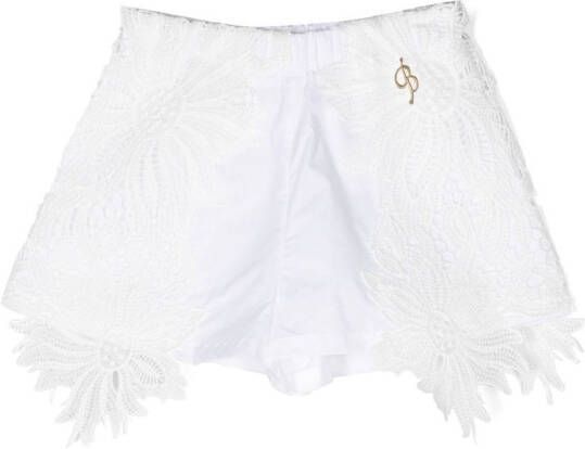Miss Blumarine Shorts met kant Wit