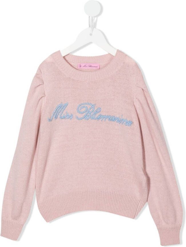 Miss Blumarine Sweater met geborduurd logo Roze