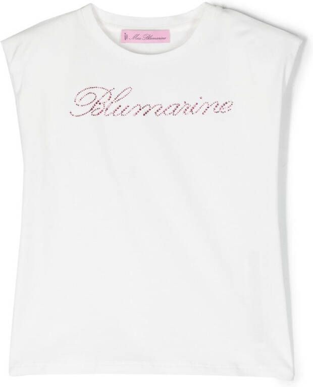 Miss Blumarine T-shirt met logoprint Wit