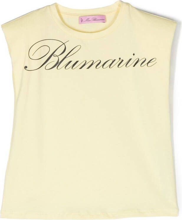 Miss Blumarine T-shirt met vlinderprint Geel