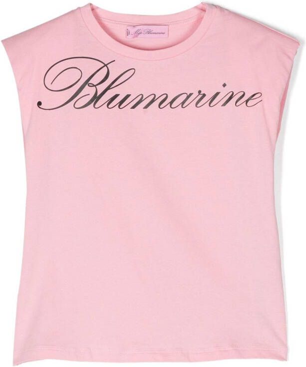 Miss Blumarine T-shirt met vlinderprint Roze