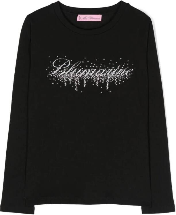 Miss Blumarine T-shirt verfraaid met stras Zwart