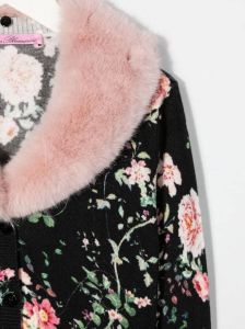 Miss Blumarine Vest met bloe print Zwart