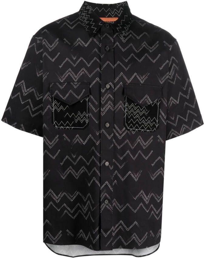 Missoni Overhemd met chevron streep Zwart