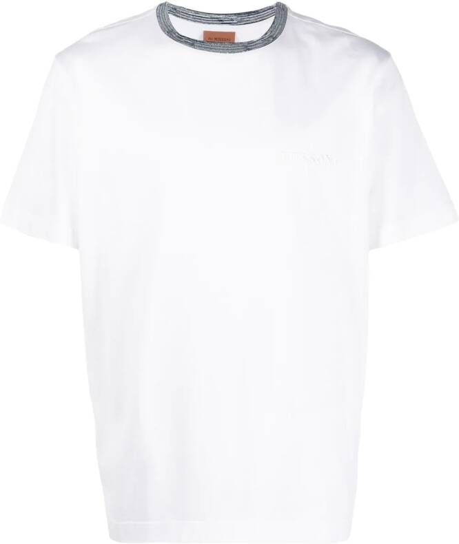 Missoni T-shirt met contrasterende hals Wit