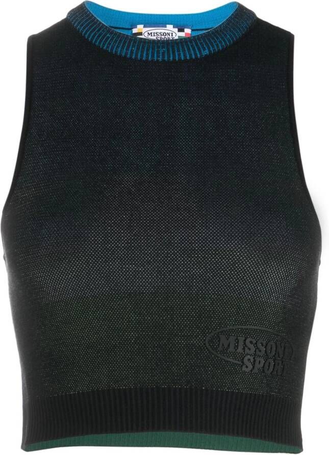 Missoni cropped sleeveless knit top Zwart