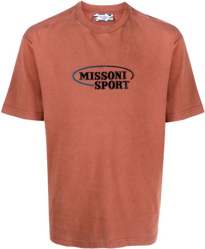 Missoni T-shirt met geborduurd logo Bruin