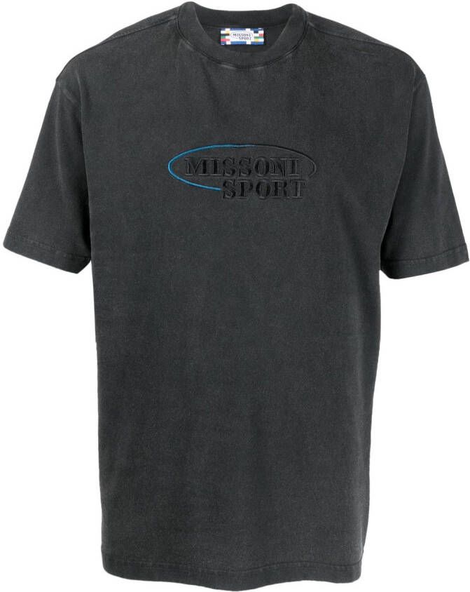 Missoni T-shirt met geborduurd logo Grijs